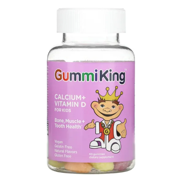 Кальций + витамин D Gummi King жевательные конфеты для детей 60 шт.