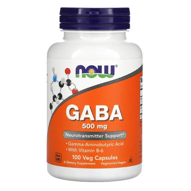 ГАМК (GABA) с витамином B6 Now Foods 500 мг в капсулах 100 шт.