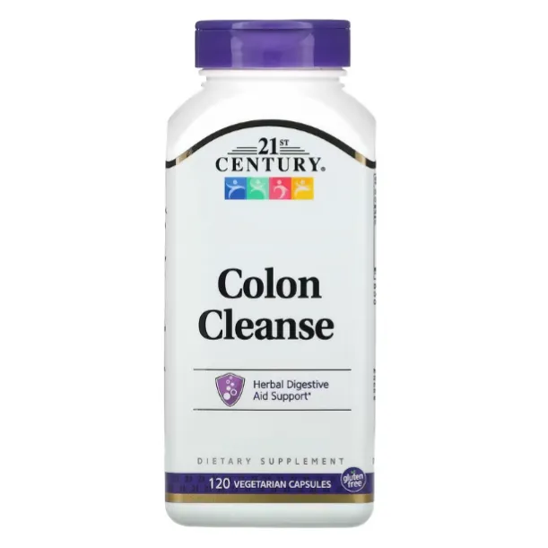 Пищевая добавка из растительных компонентов Colon Cleanse 21st Century для нормализации пищеварения в капсулах 120 шт.