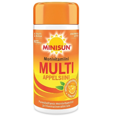 Мультивитамины Minisun Multi в таблетках со вкусом апельсина 90 шт.