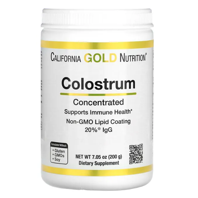 Концентрированное молозиво в порошке California Gold Nutrition для укрепления иммунитета 200 г