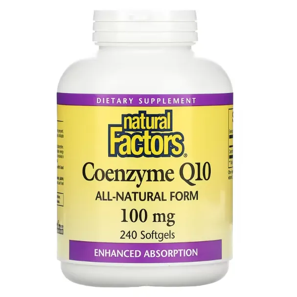 Коэнзим Q10 Natural Factors 100 мг для здоровья сердечно-сосудистой системы в капсулах 240 шт.
