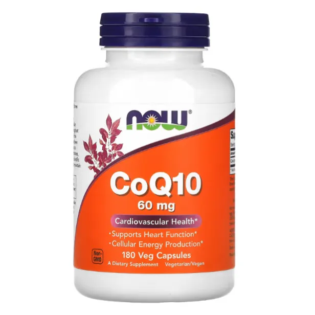 Коэнзим Q10 Now Foods 60 мг для здоровья сердечно-сосудистой системы в капсулах 180 шт.