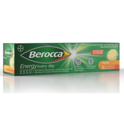 Витаминно - минеральный комплекс со вкусом апельсина Berocca orange poretabletti шипучие таблетки 15 шт.