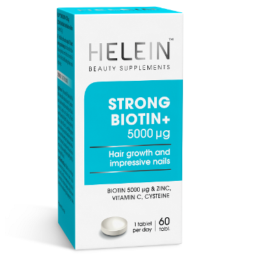 Helein Strong Biotin+для укрепления волос и ногтей в таблетках 60 шт.