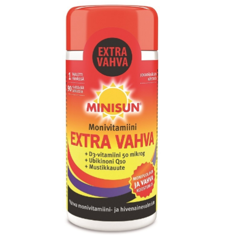 Мультивитамины Minisun Extra Vahva в таблетках со вкусом черники 90 шт.