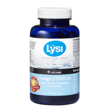 LYSI Omega-3, D3 + E-vitamiini 100 капсул