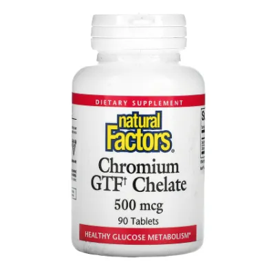 Хелат хрома GTF Natural Factors 500 мкг в таблетках 90 шт.