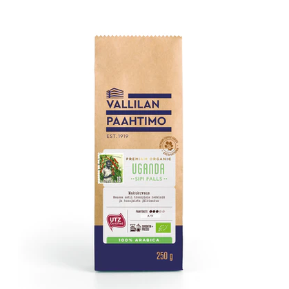 Кофе молотый Vallilan Paahtimo Uganda 250г organic ср/п 