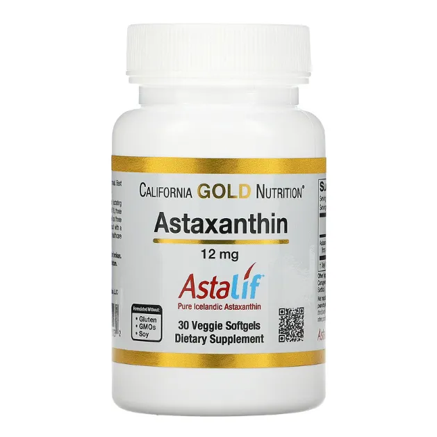 Пищевая добавка с чистым астаксантином Astalif California Gold Nutrition 12 мг в капсулах 30 шт.