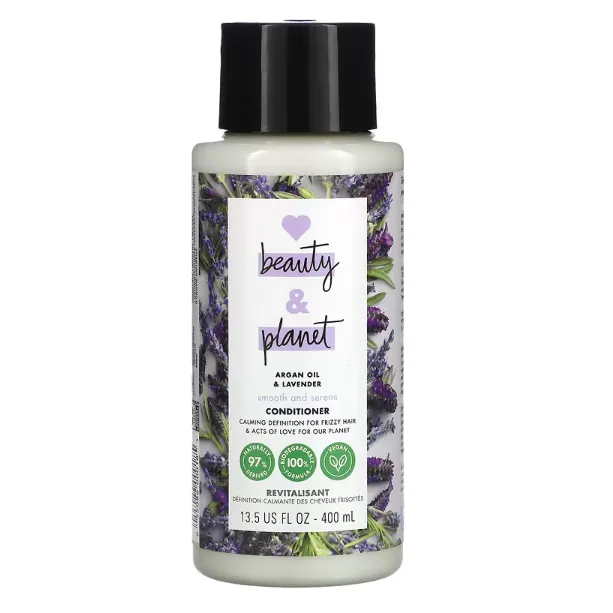 Кондиционер для вьющихся волос Love Beauty and Planet Smooth and Serene с маслом арганы и лаванды 400 мл
