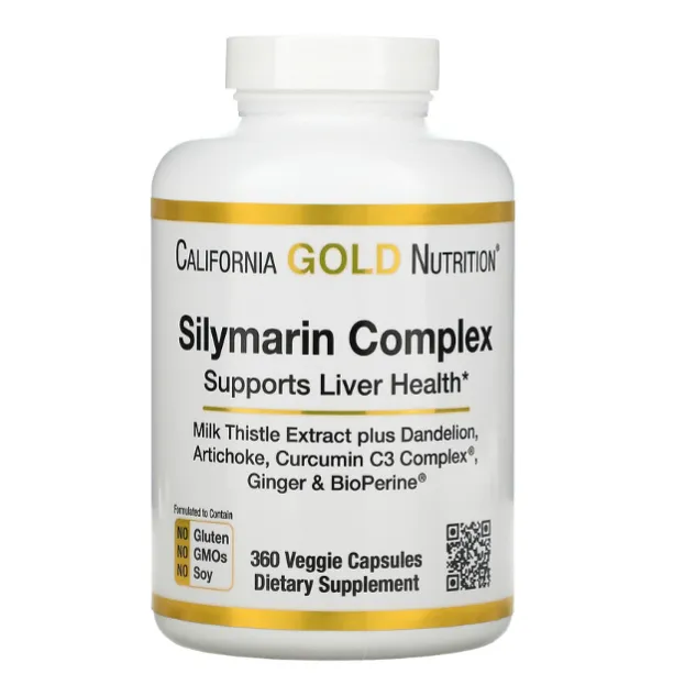 Пищевая добавка для здоровья печени Silymarin Complex California Gold Nutrition в капсулах 360 шт.
