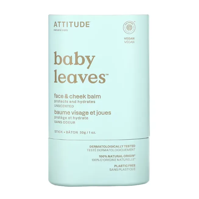 Детский бальзам-карандаш для лица и щек Attitude Baby Leaves без запаха 30 г