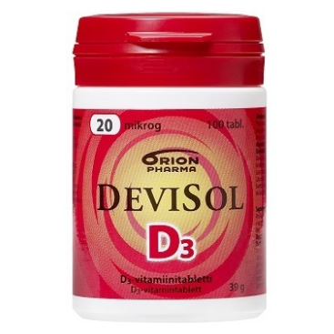 Витамин D3 DeviSol 20 мкг в таблетках с фруктово - цитрусовым вкусом 100 шт.