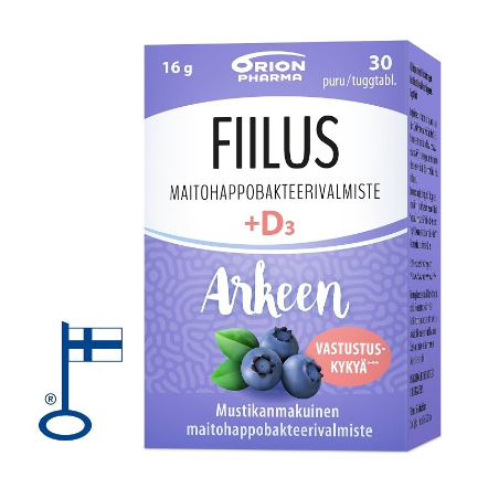 Молочно-кислые бактерии Fiilus Arkeen со вкусом черники 30 таблеток