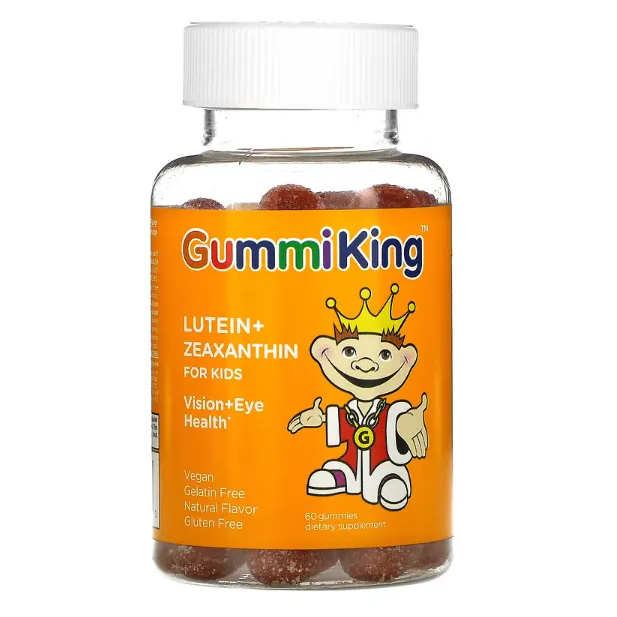 Лютеин и зеаксантин для детей Gummi King для поддержания здоровья зрения и глаз со вкусом манго 60 шт.