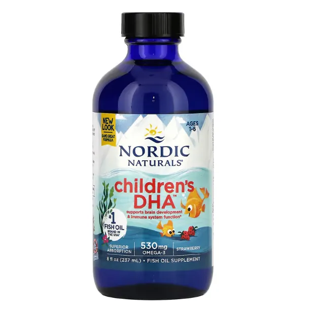 Омега 3 (ДГК) для детей Nordic Naturals 530 мг с клубничным вкусом 237 мл