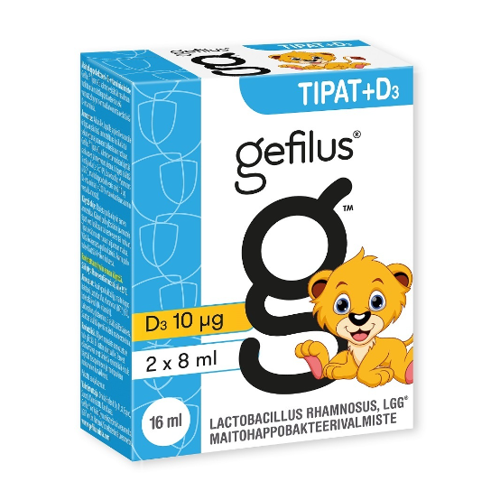 Капли Gefilus с витамином D3 + Молочно-кислые бактерии 2 x 8 мл