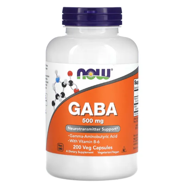 ГАМК (GABA) с витамином B6 Now Foods 500 мг в капсулах 200 шт.