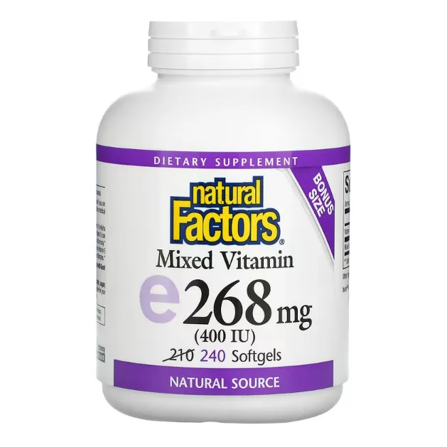 Комплекс витаминов E Natural Factors 268 мг в капсулах 240 шт.