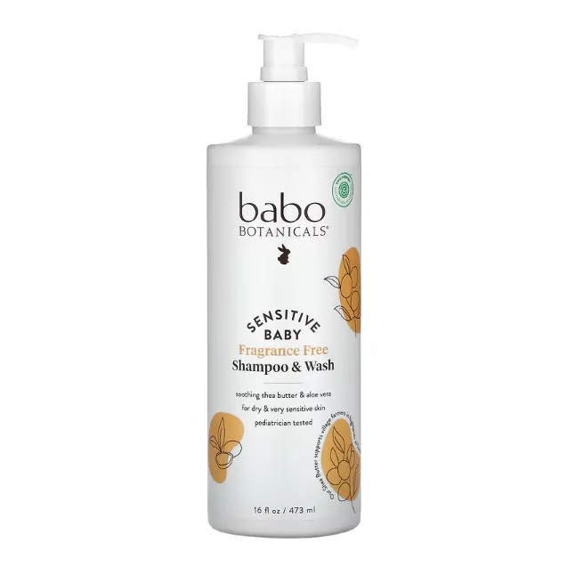 Детский гель - шампунь  Babo Botanicals без запаха 473 мл