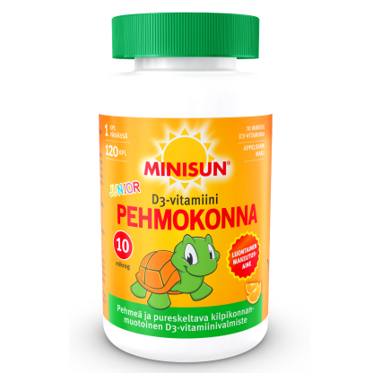 Витамин D3 Minisun Pehmokonna Junior 10 мкг в таблетках со вкусом апельсина 120 шт.