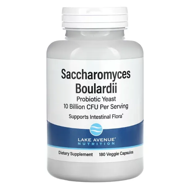 Пробиотические дрожжи Saccharomyces boulardii Lake Avenue Nutrition 10 миллиардов КОЕ для нормальной работы кишечника в капсулах 180 шт.