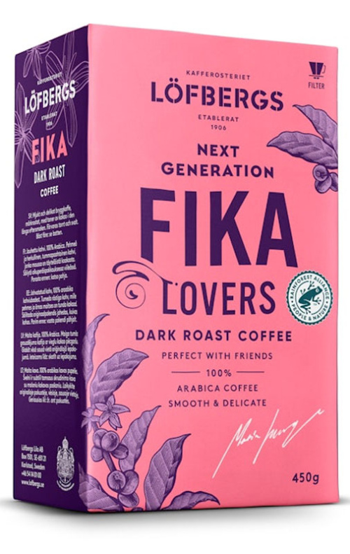 Молотый кофе Löfbergs Next Generation Coffee Lovers Fika, тёмная обжарка, 450 г, RFA
