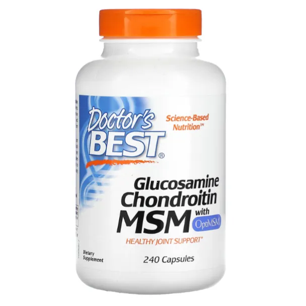 Глюкозамин хондроитин МСМ и OptiMSM Doctor's Best в капсулах 240 шт.