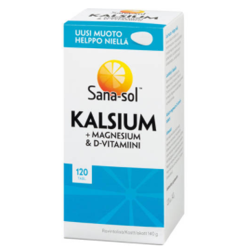 ORKLA HEALTH Sana-Sol Kalsium + Магний +  витамин D 120 таблеток