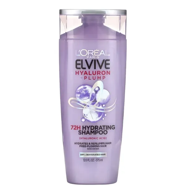 Увлажняющий шампунь для сухих и обезвоженных волос L'Oreal Elseve Hyaluron Plump 72H 375 мл