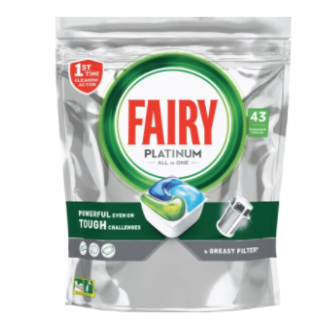 Таблетки для посудомоечной машины Fairy Platinum All in One 43шт