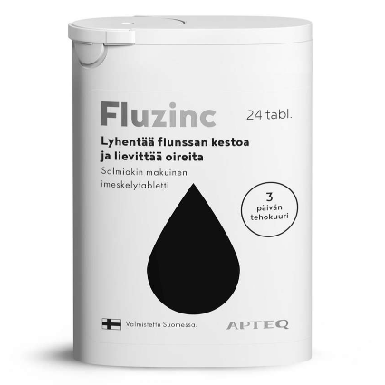 Apteq Fluzinc цинк в таблетках со вкусом лакрицы 24 шт.