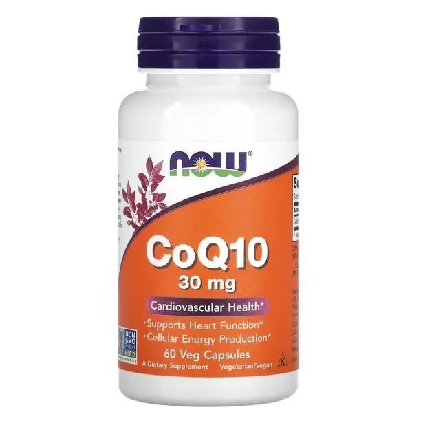Коэнзим Q10 Now Foods 30 мг для здоровья сердечно-сосудистой системы в капсулах 60 шт.
