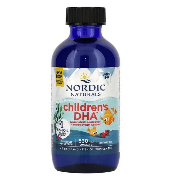Омега 3 (ДГК) для детей Nordic Naturals 530 мг с клубничным вкусом 119 мл