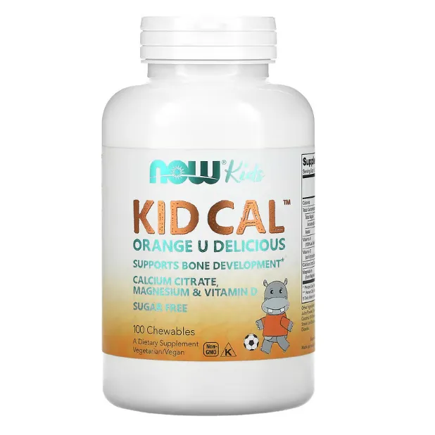 Витаминно - минеральный комплекс для детей Now Foods Kid Cal со вкусом апельсина в таблетках 100 шт.