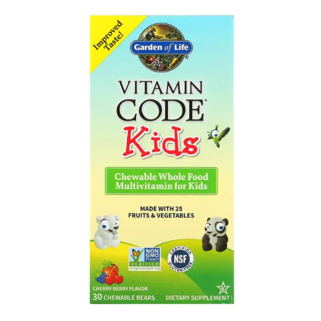 Мультивитамины для детей Garden of Life Vitamin Code со вкусом вишни и ягод 30 шт.