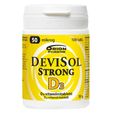 Витамин D3 DeviSol Strong 50 мкг в таблетках с цитрусовым вкусом 100 шт.