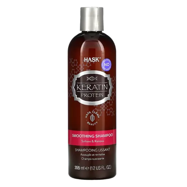 Шампунь для придания гладкости волосам Hask Beauty с кератиновым протеином 355 мл