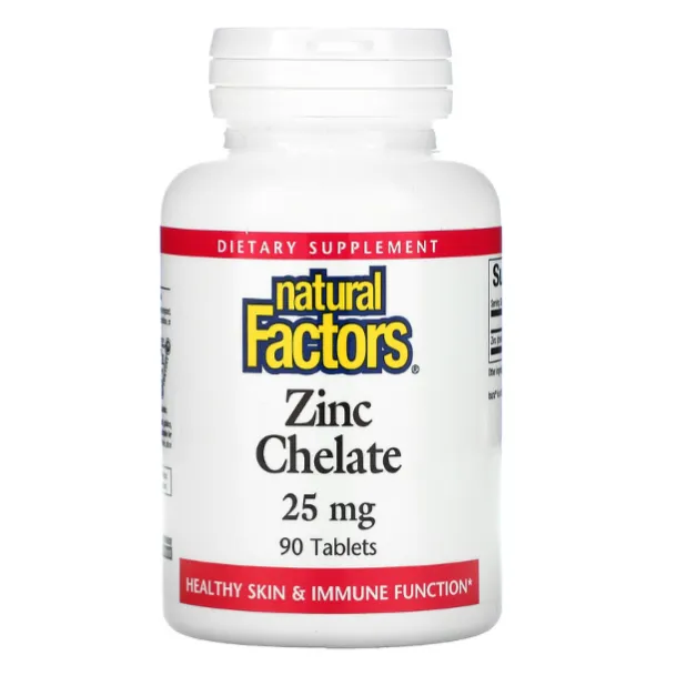 Хелат цинка Natural Factors 25 мг в таблетках 90 шт.