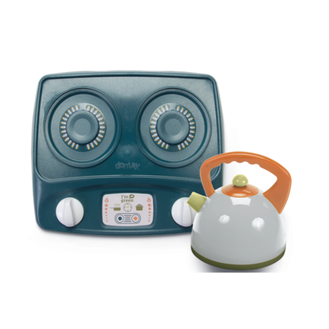 Набор Dantoy BIO чайник и плита с 2 конфорками, Игровой набор Dantoy BIO чайник и плита с 2 конфорками / детская посудка