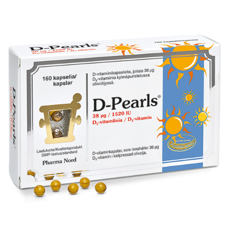 Витамин D3 Pharma Nord D-Pearls 38 мкг в капсулах с оливковым маслом 160 шт.