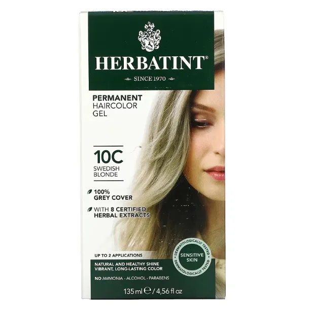 Гель - краска для волос Herbatint 10C Шведский блонд 135 мл