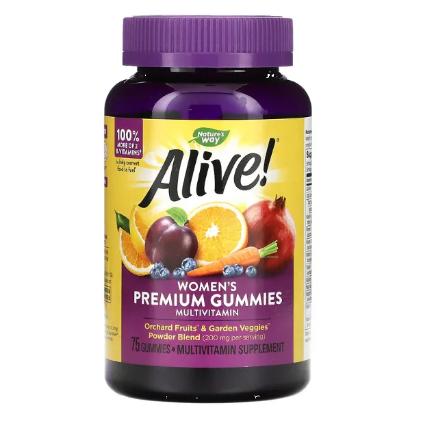 Мультивитамины для женщин Alive Nature's Way с фруктовым вкусом 75 шт.