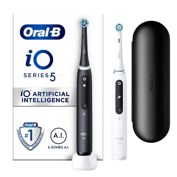 Комплект электрических зубных щеток Oral-B iO 5 из 2 шт. (черная и белая), Oral-B iO 5, Oral-B