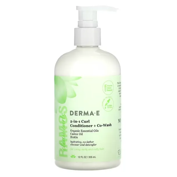 Безсульфатный кондиционер 2 в 1 Derma E Ramos Clean Curls для вьющихся волос 355 мл