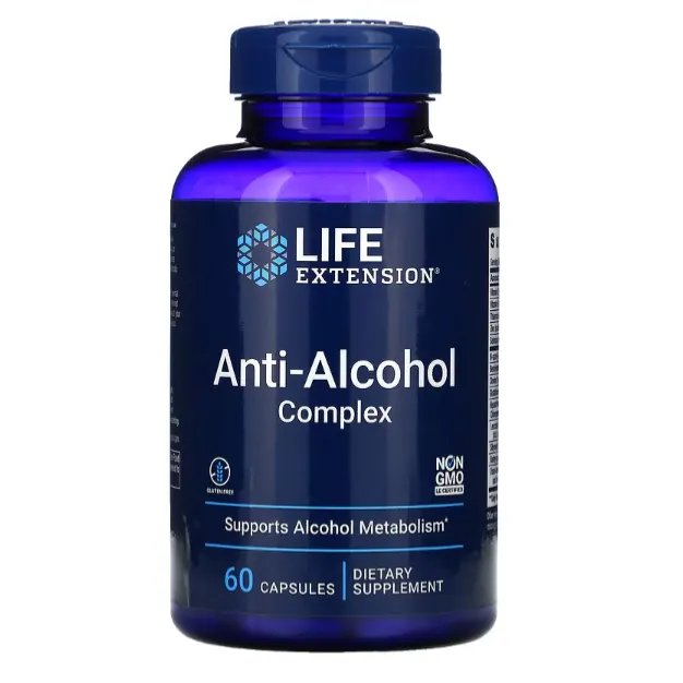 Пищевая добавка Anti-Alcohol Complex Life Extension для здоровья печени в капсулах 60 шт.