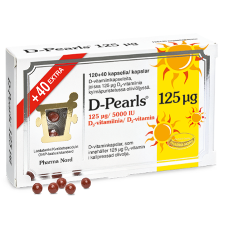 Витамин D3 Pharma Nord D-Pearls 125 мкг в капсулах с оливковым маслом 120 шт.