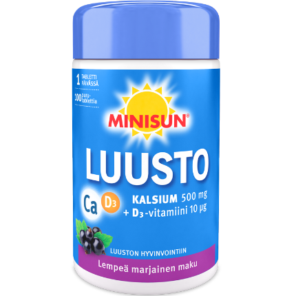 Витамин D3 + кальций Minisun Luusto в таблетках с ягодным вкусом 100 шт.