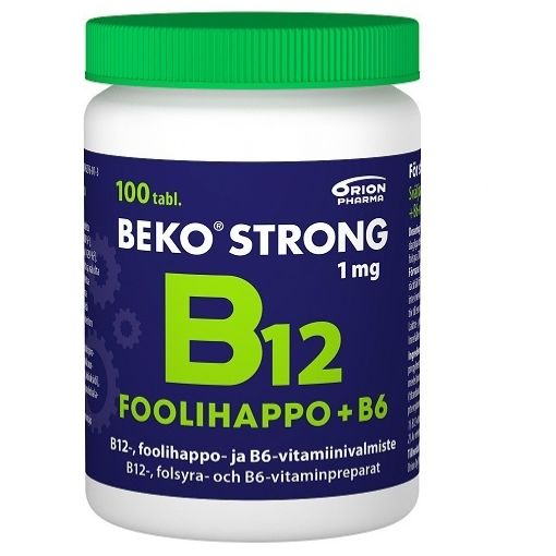Витамины В12, В6 с фолиевой кислотой Beko Strong в таблетках 100 шт.